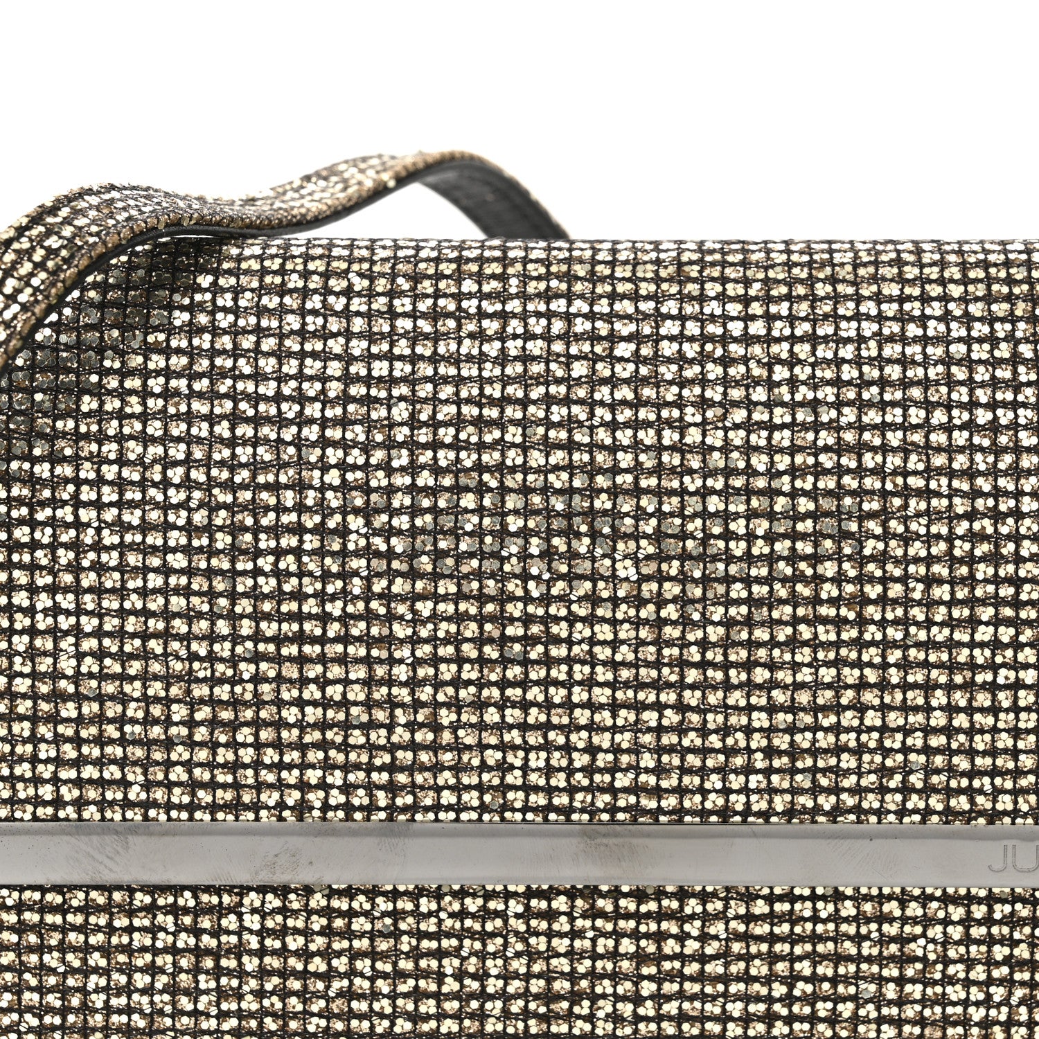 Judith Leiber Satin Glitter Chelsea Twinkle Clutch Ebonized Gold 8 of 12