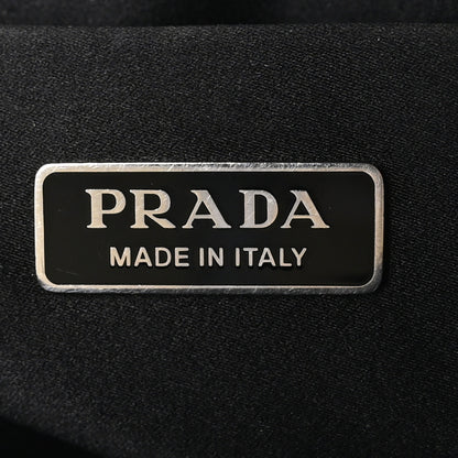 Prada Satin Crystal Metal Triangle Logo Small Double Handle Crossbody Tote Metal 6 of 10