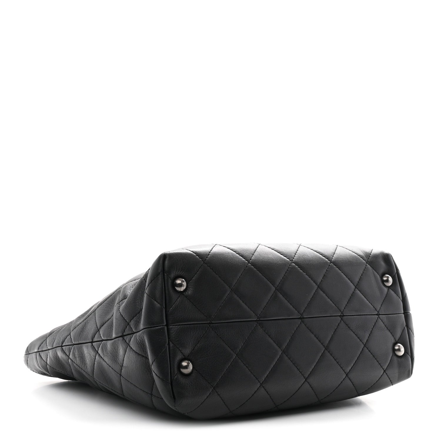 Chanel Calfskin Quilted Large Shopping In Chains Tote Black 4 of 10