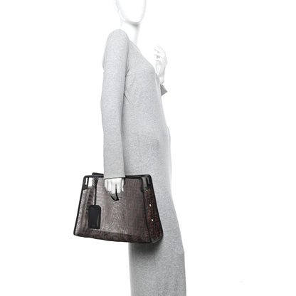 Fendi Mesh Vitello Century FF 1974 Medium Peekaboo Defender Cover Marrone Black Ebano 2 of 10