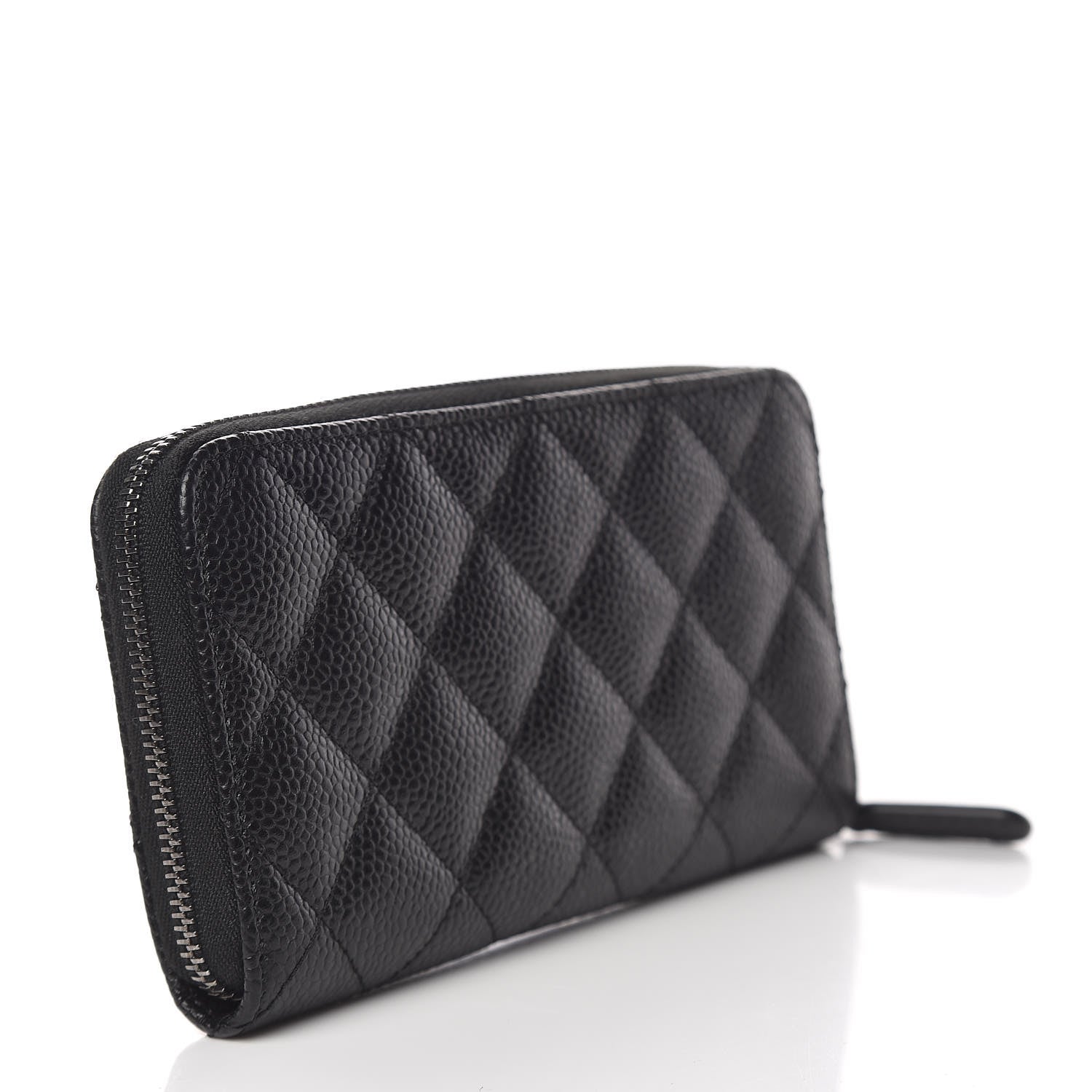 Chanel Caviar Quilted Small Zip Around Wallet Black 3 of 9