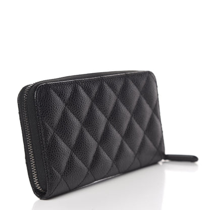 Chanel Caviar Quilted Small Zip Around Wallet Black 3 of 9