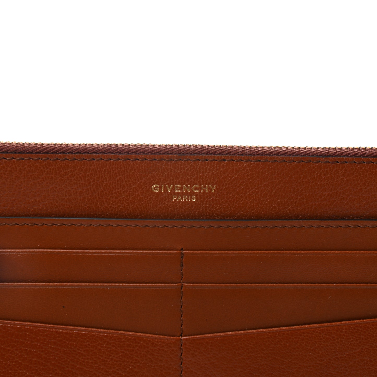 Goatskin GV3 Wristlet Zip Card Holder Chestnut