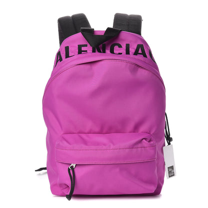 Balenciaga Sport Nylon Logo Embroidered S Wheel Backpack Fuchsia Black 1 of 11