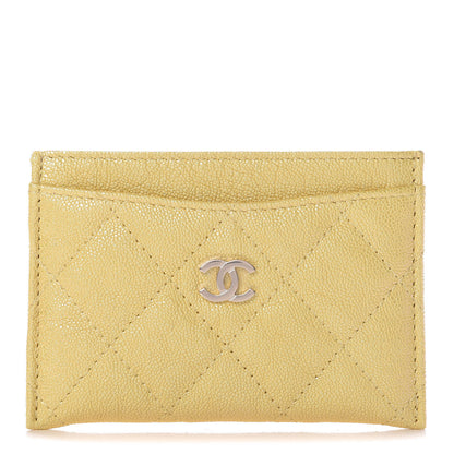 Chanel Iridescent Caviar Quilted Card Holder Yellow 1 of 9