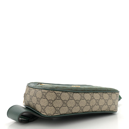 Gucci Monogram GG Mignon Textured Dollar Calfskin GG Supreme Monogram Quilted Mini GG Belt Bag Green Beige Ebony 4 of 12