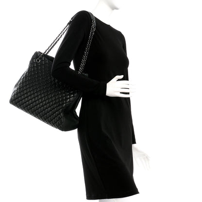 Chanel Iridescent Calfskin Quilted New Bubble North South Tote Dark Grey 2 of 9
