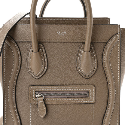 Celine Drummed Calfskin Nano Luggage Souris 7 of 9