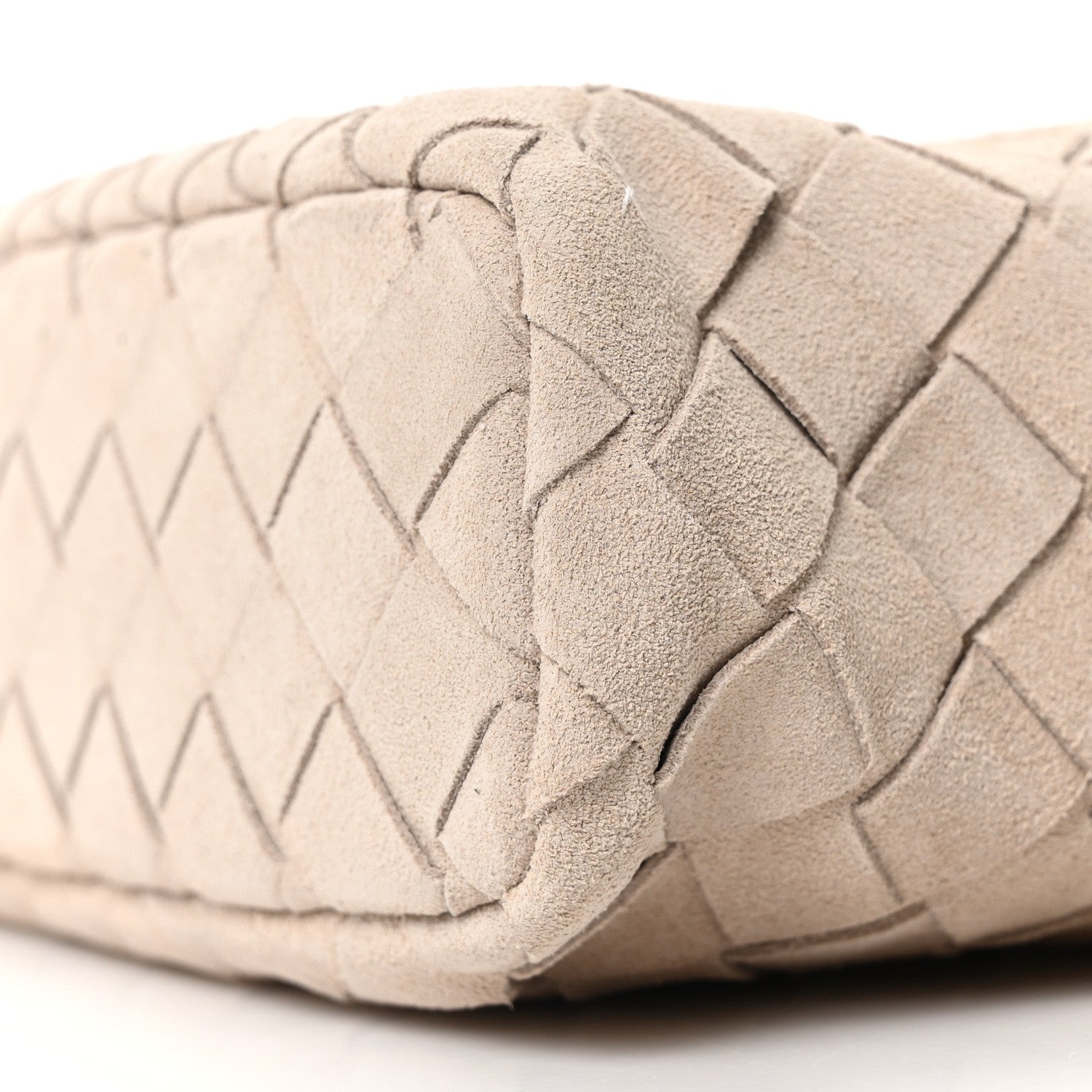 Bottega Veneta Suede Intrecciato Bang Bang Vanity Case Ecru