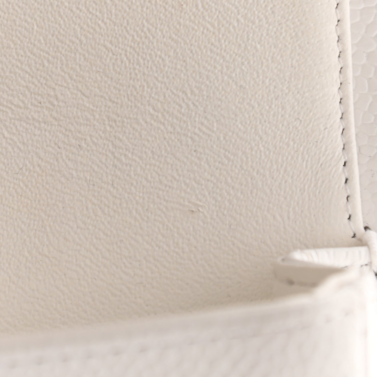 Caviar Quilted Medium Double Flap White