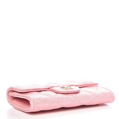 Chanel Iridescent Caviar Quilted Flap Card Holder Rose Pink 4 of 9