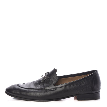Hermes Goatskin Mens Paris Loafers 43 Black 1 of 20