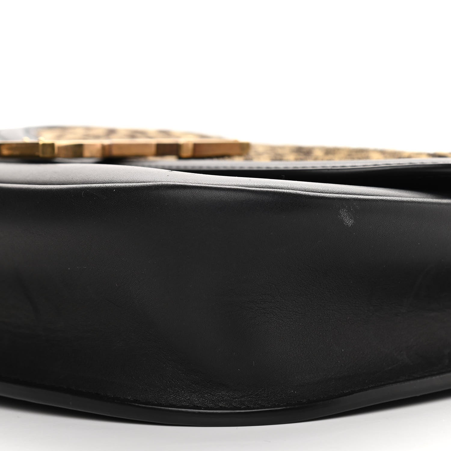Saint Laurent Pony Hair Calfskin Leopard Print Monogram Medium Kaia Satchel Black 10 of 10