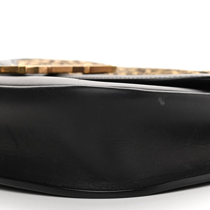 Saint Laurent Pony Hair Calfskin Leopard Print Monogram Medium Kaia Satchel Black 10 of 10