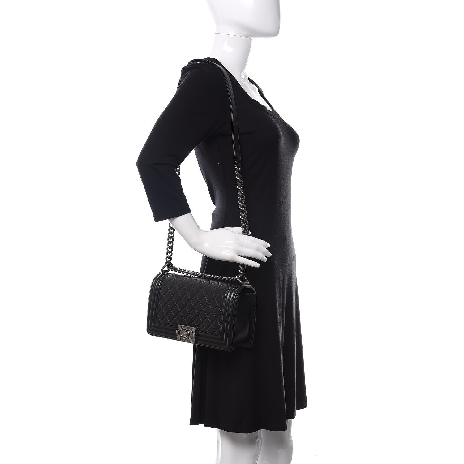 Chanel Lambskin Quilted Medium Boy Flap Black 2 of 12