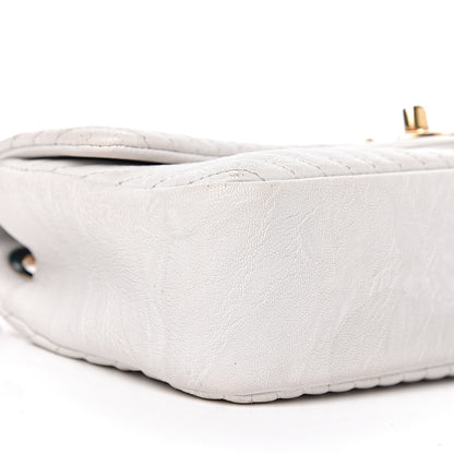 Chanel Calfskin Surpique Chevron Small Flap White 14 of 34