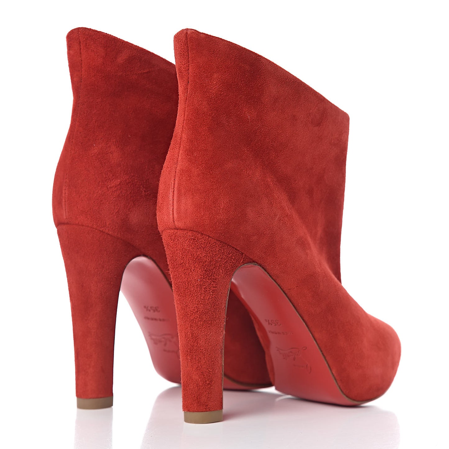 Veau Velours Ankle Boots 35.5 Carmin