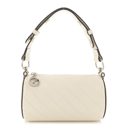 Gucci Sakai Be Green Calfskin Diagonal Stitched Mini Blondie Barrel Shoulder Bag Mystic White 1 of 9