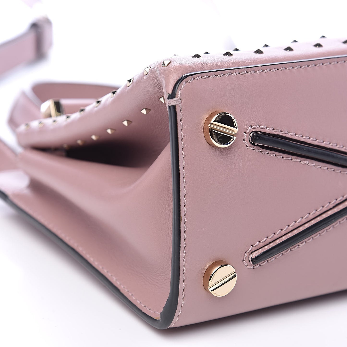 Calfskin Studded Small Joylock Satchel Lipstick