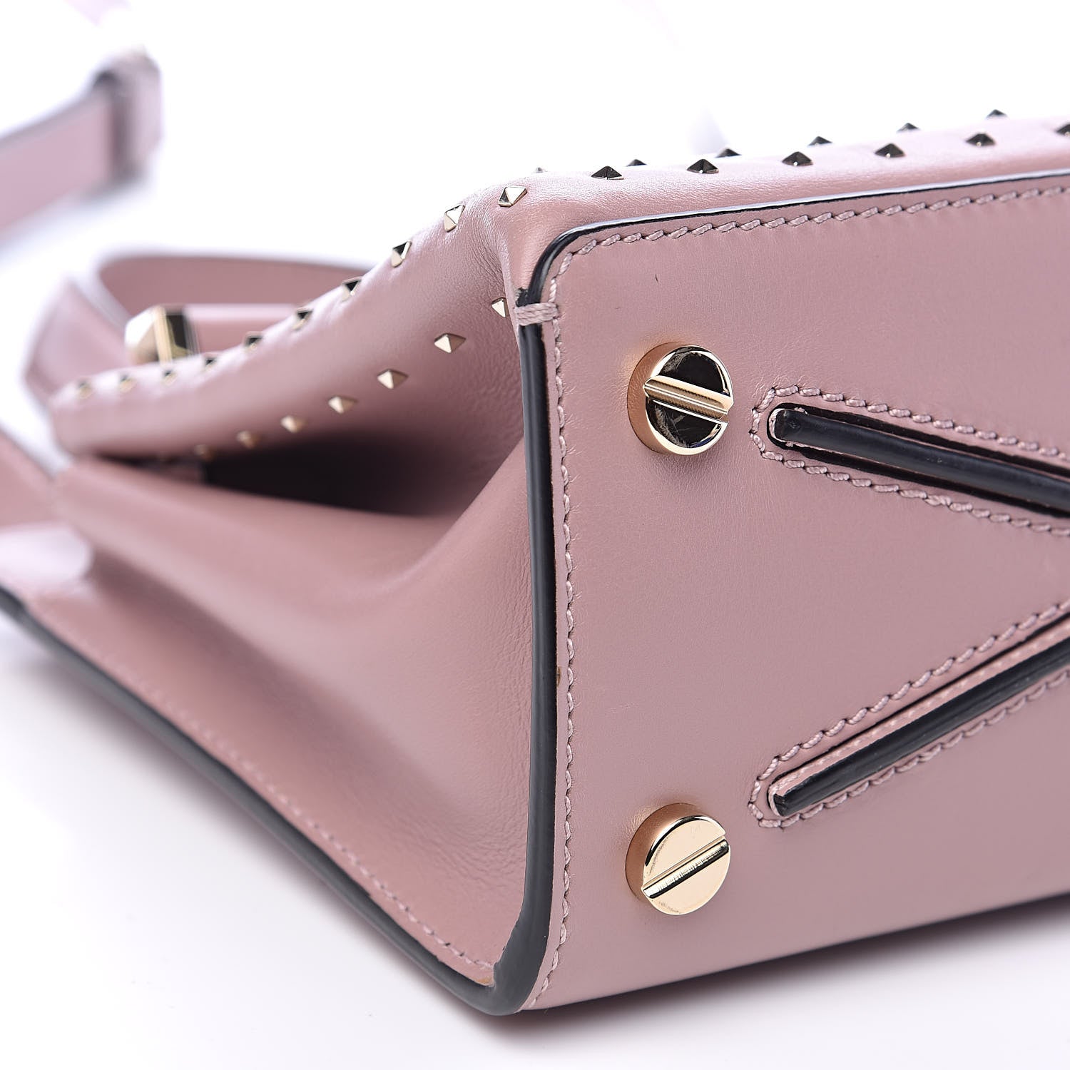 Valentino Garavani Calfskin Studded Small Joylock Satchel Lipstick 8 of 16
