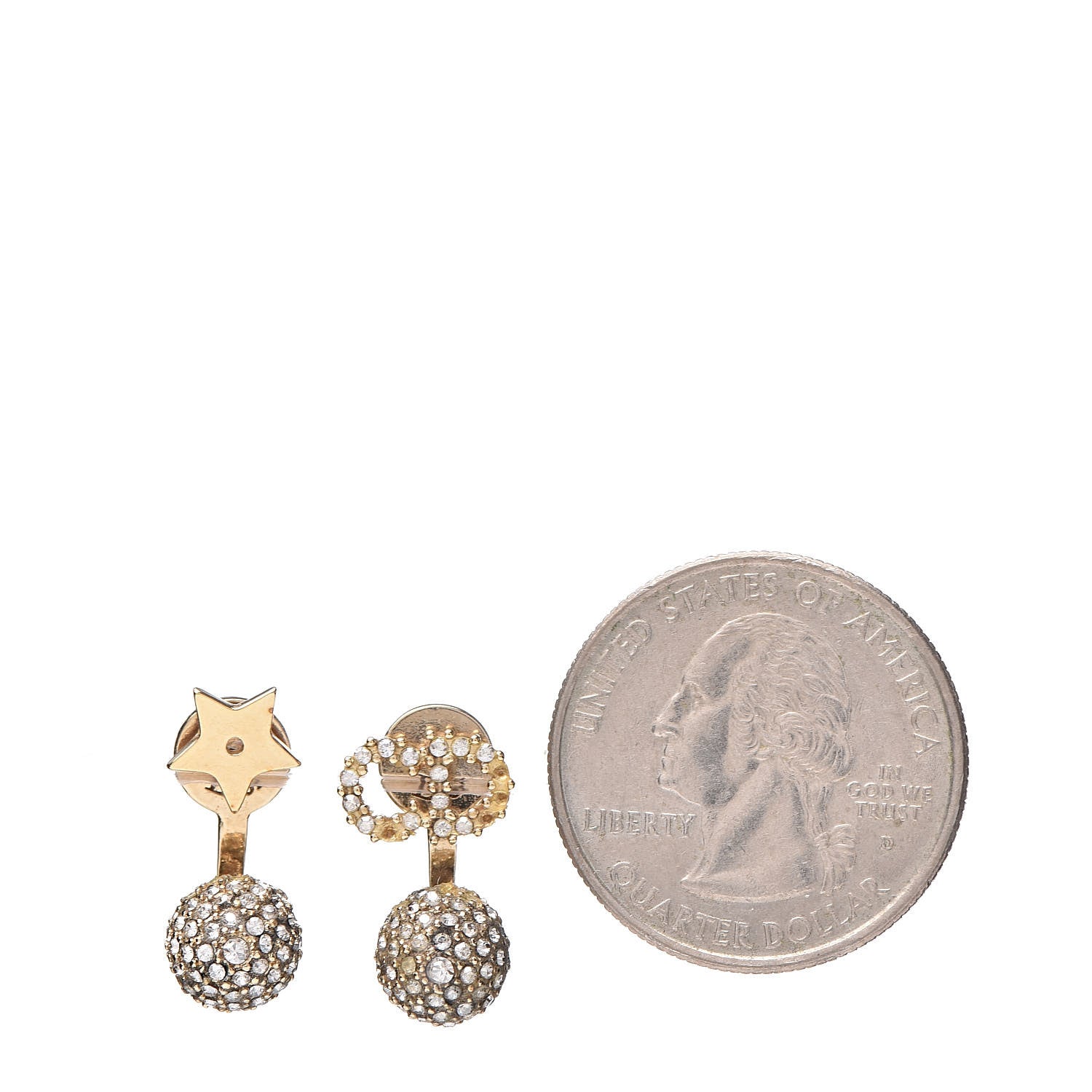Christian Dior Crystal La Petite Tribale Earrings Gold 2 of 5