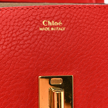 Chloe Grained Lambskin Mini Drew Shoulder Bag Plaid Red 6 of 11