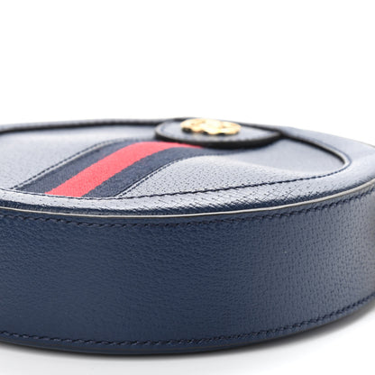 Gucci Soft Textured Calfskin Web Mini Ophidia Round Shoulder Bag Blue Agata 9 of 9