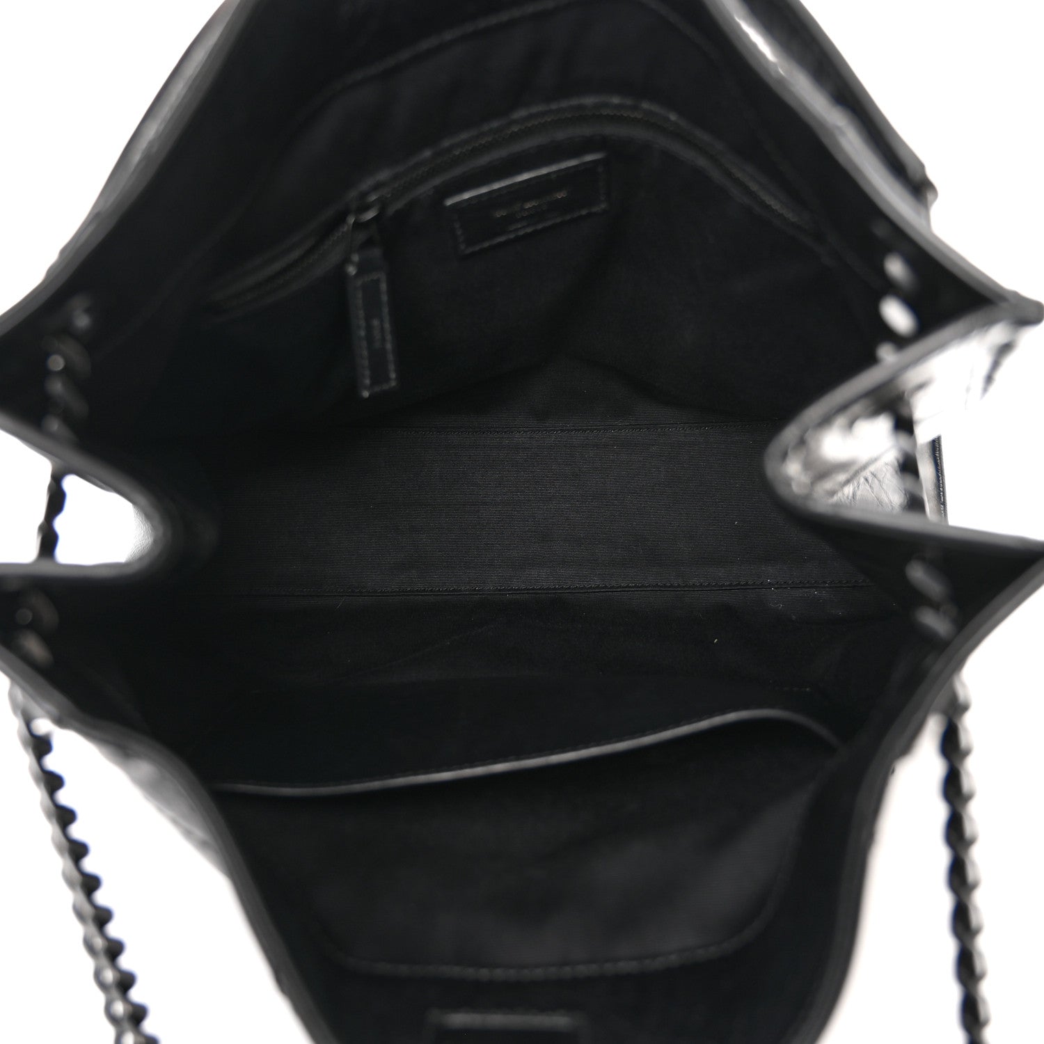 Saint Laurent Crinkled Calfskin Matelasse Monogram Medium Niki Shopper Tote Black 5 of 9