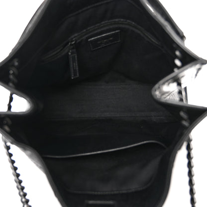Saint Laurent Crinkled Calfskin Matelasse Monogram Medium Niki Shopper Tote Black 5 of 9
