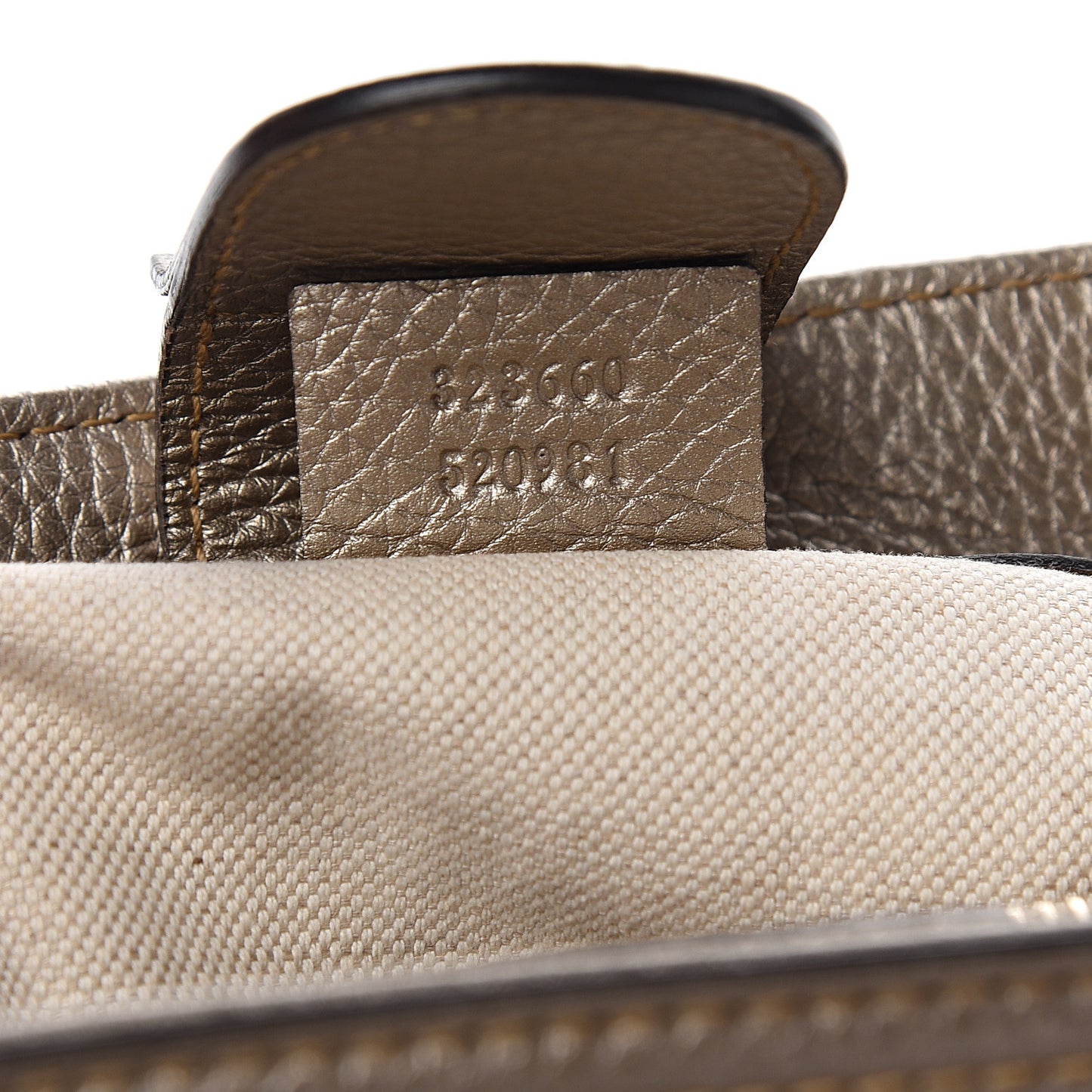 Metallic Pebbled Calfskin Medium Bamboo Shopper Tote Golden Beige