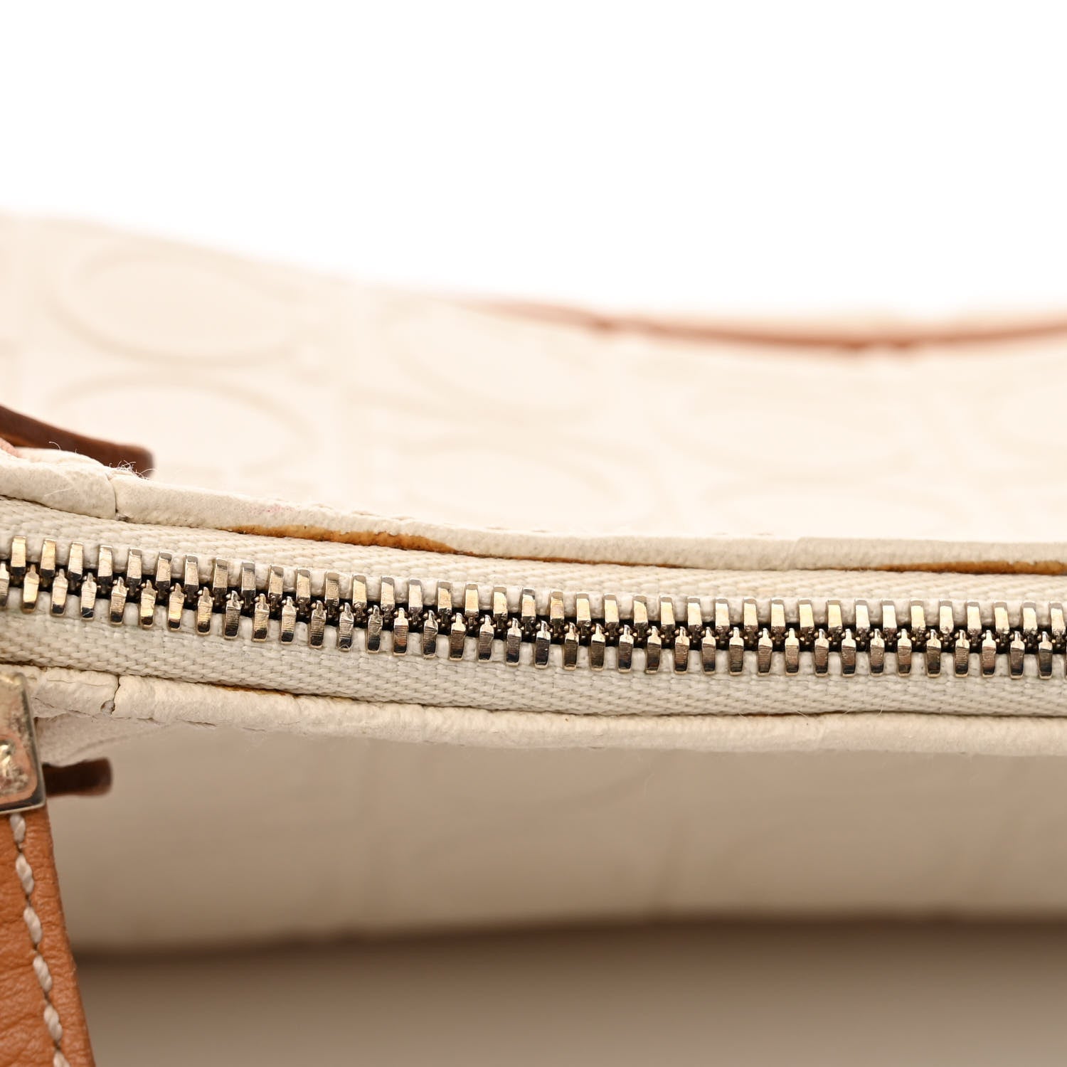Salvatore Ferragamo Calfskin Gancini Embossed Shoulder Bag Off White 12 of 12