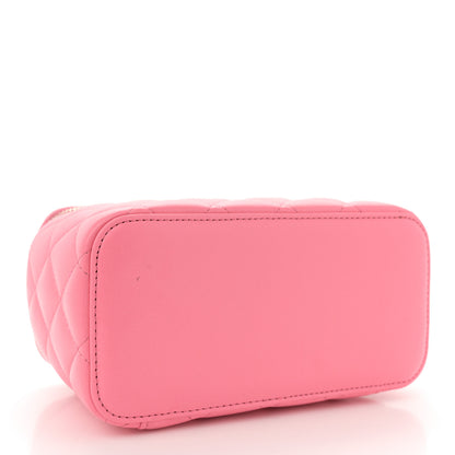 Chanel Lambskin Quilted Small Pearl Crush Vanity Case With Chain Pink 4 of 13