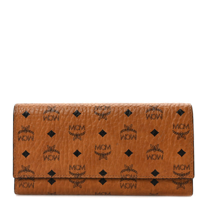 MCM Visetos Large Trifold Flap Wallet Cognac 1 of 7