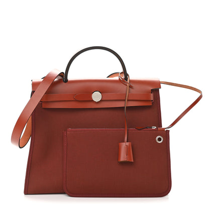 Hermes Military Toile Vache Hunter Herbag Zip PM 31 Rouge H Cuivre 1 of 11