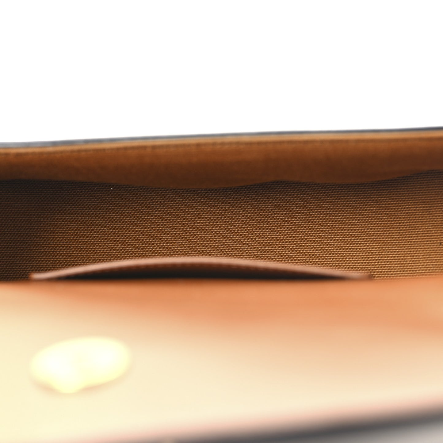 Triomphe Canvas Calfskin Tabou Clutch on Strap Tan