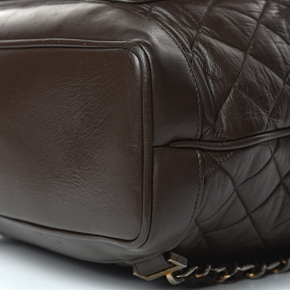 Chanel Lambskin Quilted Backpack Brown 10 of 11
