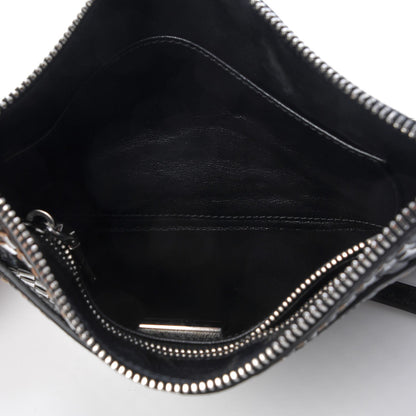 Prada Goatskin Woven Pochette Black Argento 5 of 7