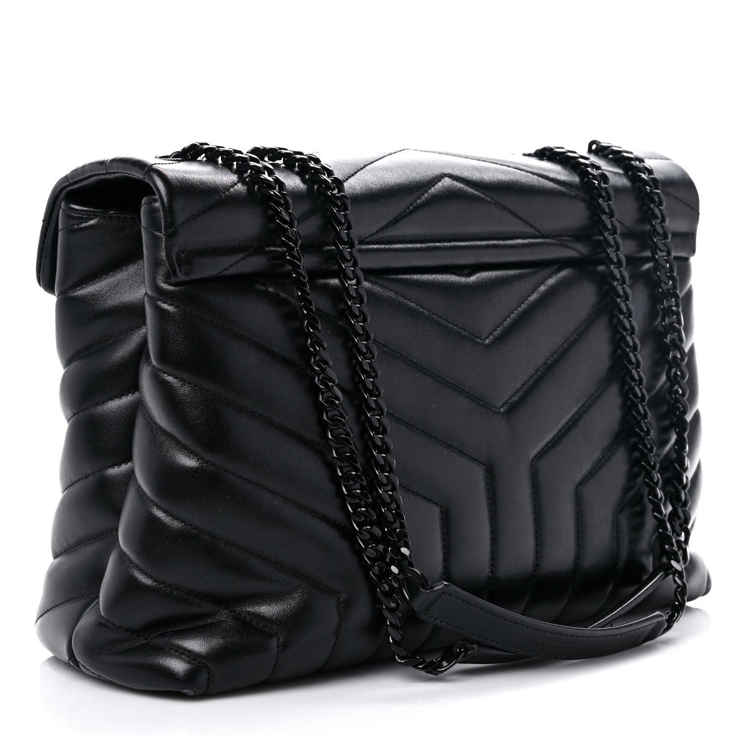 Saint Laurent Calfskin Y Quilted Monogram Medium Loulou Chain Satchel Black 3 of 15