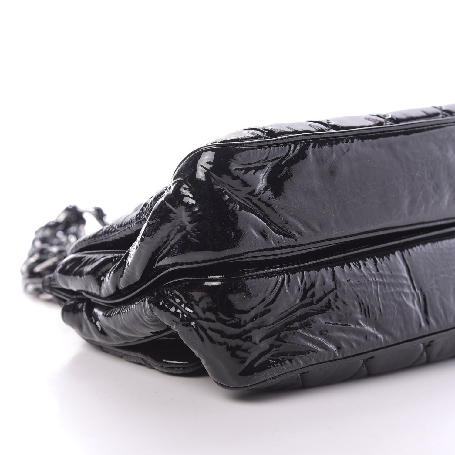 Chanel Patent Quilted Day Glo Flap Bag Black 6 of 13