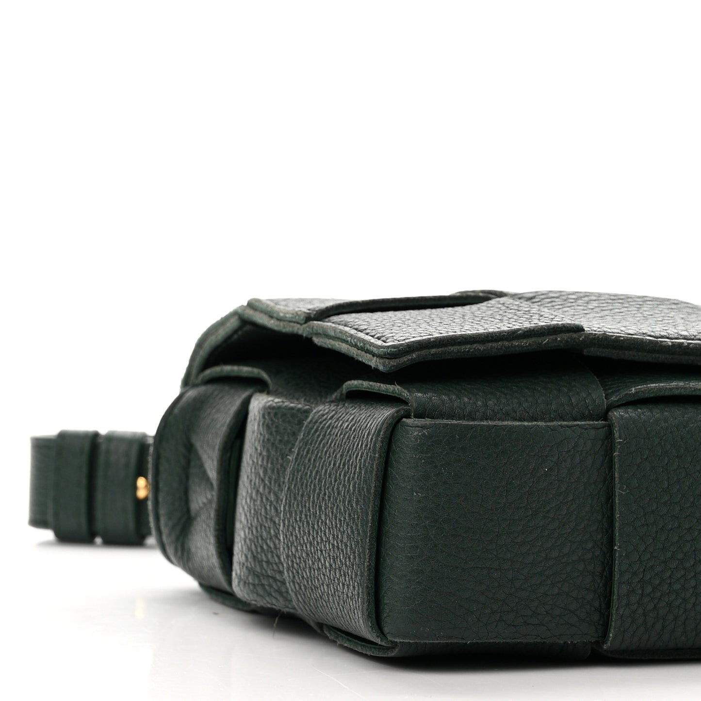 Grained Calfskin Maxi Intrecciato Cassette Crossbody Bag Raintree Green