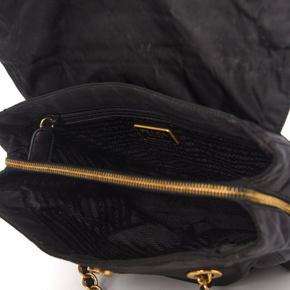 Prada Tessuto Nylon Chain Shoulder Bag Black 5 of 12
