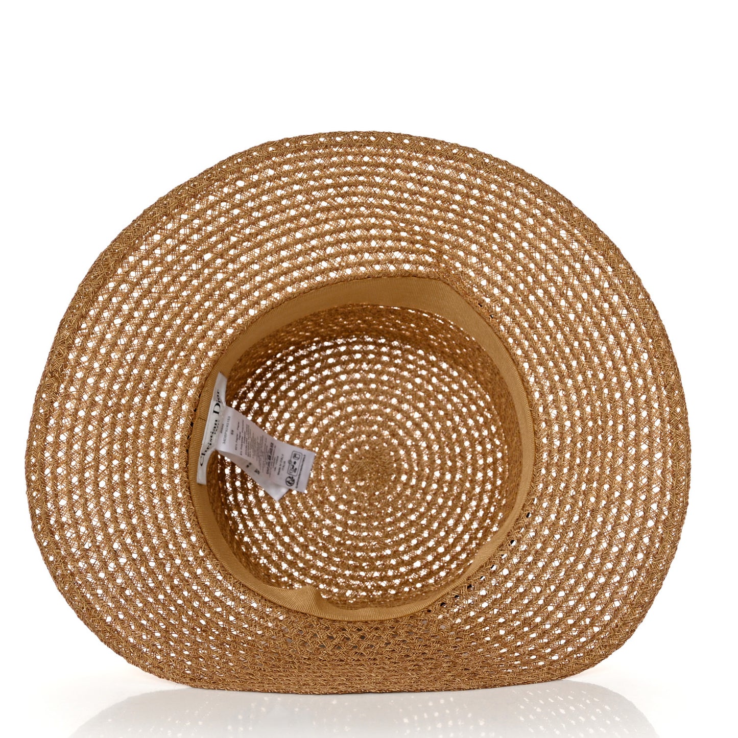 Straw Embroidered D-Bobby Large Brim Hat 59 Natural