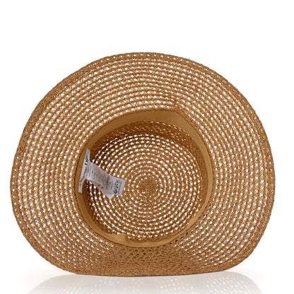 Christian Dior Straw Embroidered D-Bobby Large Brim Hat 59 Natural 7 of 9