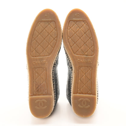 Chanel Wool Velvet CC Espadrilles 40 Grey Black 6 of 10
