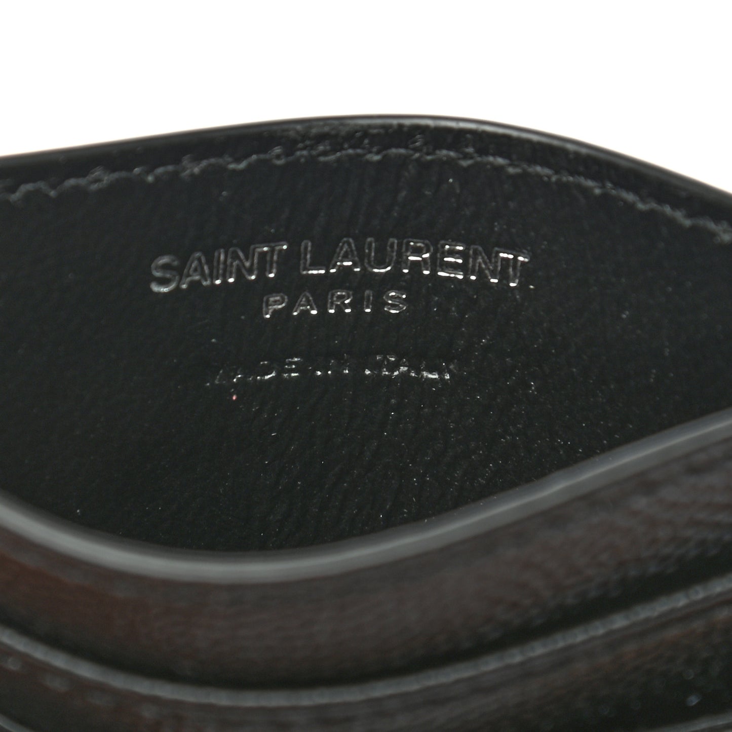 Grain De Poudre Matelasse Chevron Monogram Credit Card Case Black