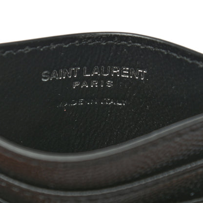 Saint Laurent Grain De Poudre Matelasse Chevron Monogram Credit Card Case Black 6 of 7