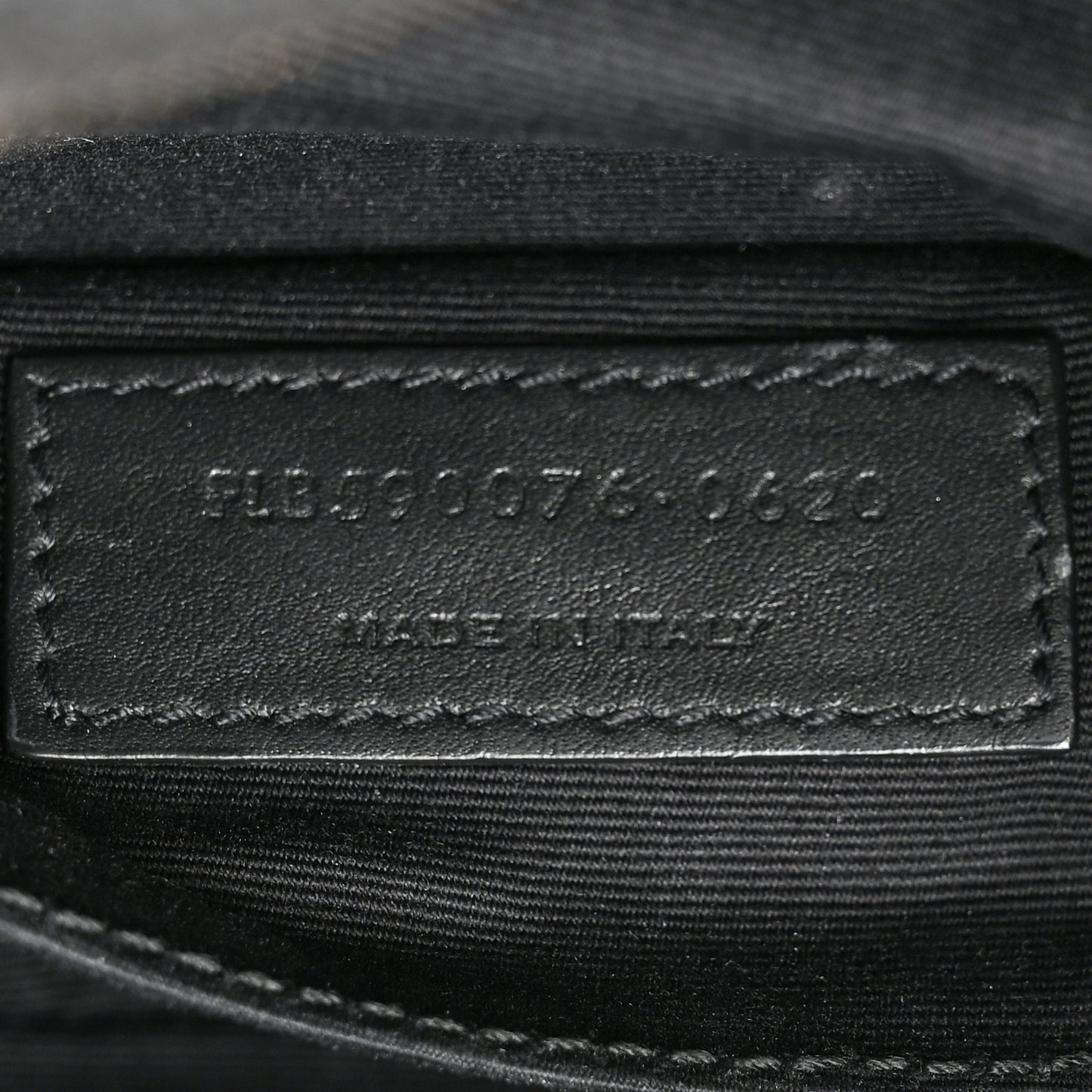Calfskin Crocodile Embossed Monogram Belt Bag Black