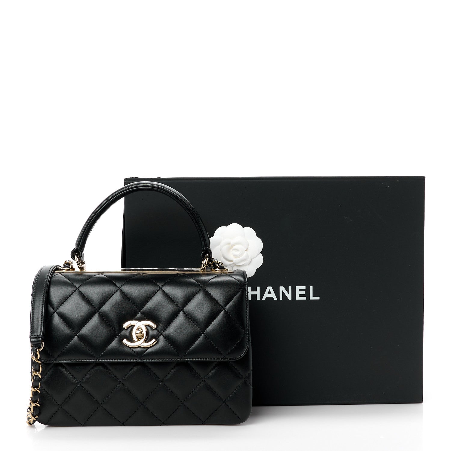 Chanel Lambskin Quilted Small Trendy CC Dual Handle Flap Bag Black 14 of 14