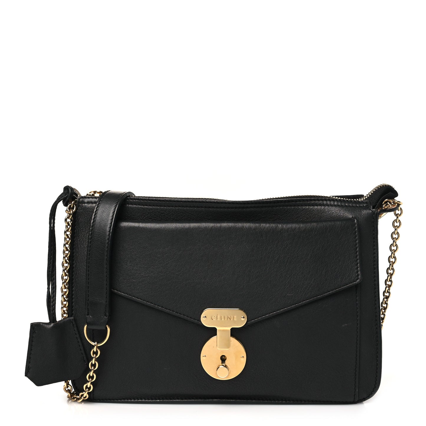 Calfskin Envelope Shoulder Bag Black