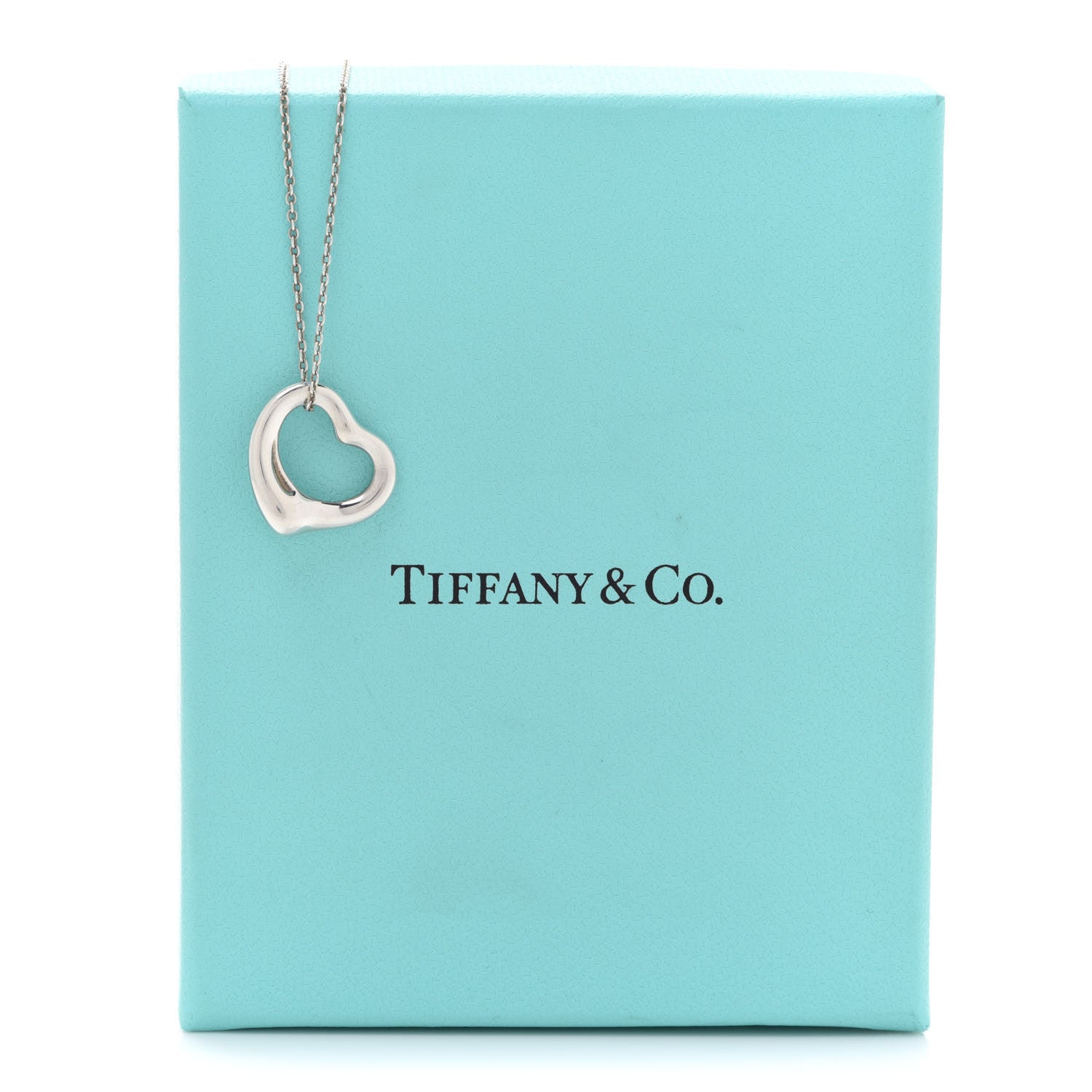 Tiffany Sterling Silver 16mm Elsa Peretti Open Heart Pendant Necklace 7 of 7